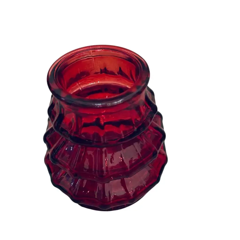 Glass Christmas Tree Shot Glasses Set of 4 Holiday Red New
